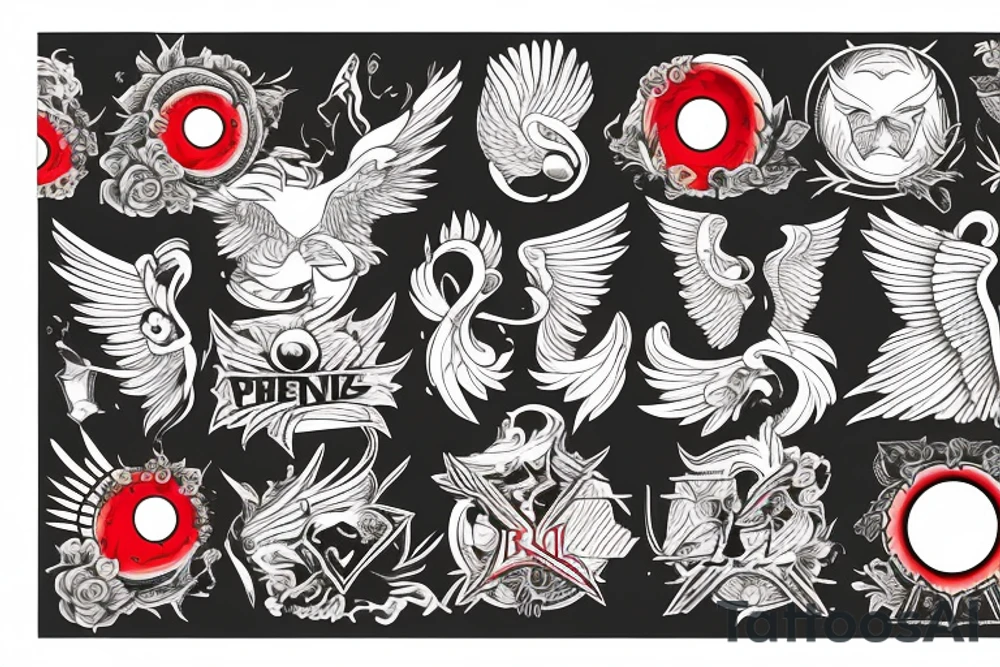phoenix with red eye tattoo idea