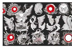 phoenix with red eye tattoo idea
