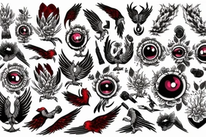 phoenix with red eye tattoo idea