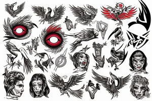 phoenix with red eye tattoo idea