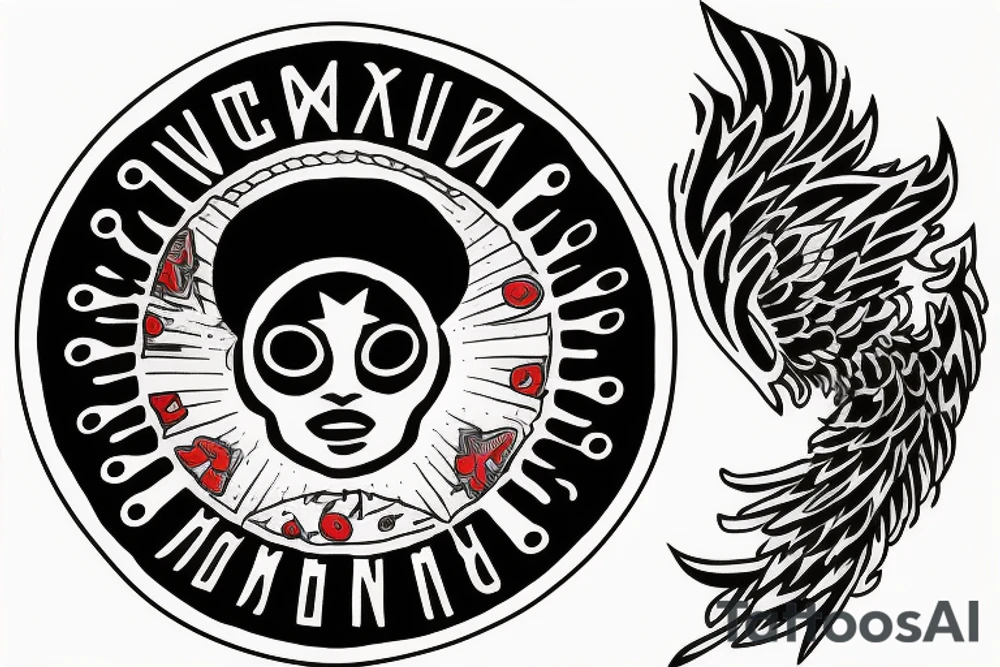 phoenix with red eye tattoo idea