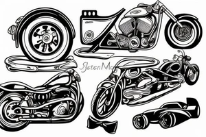 engine, car, motorcycles tattoo idea