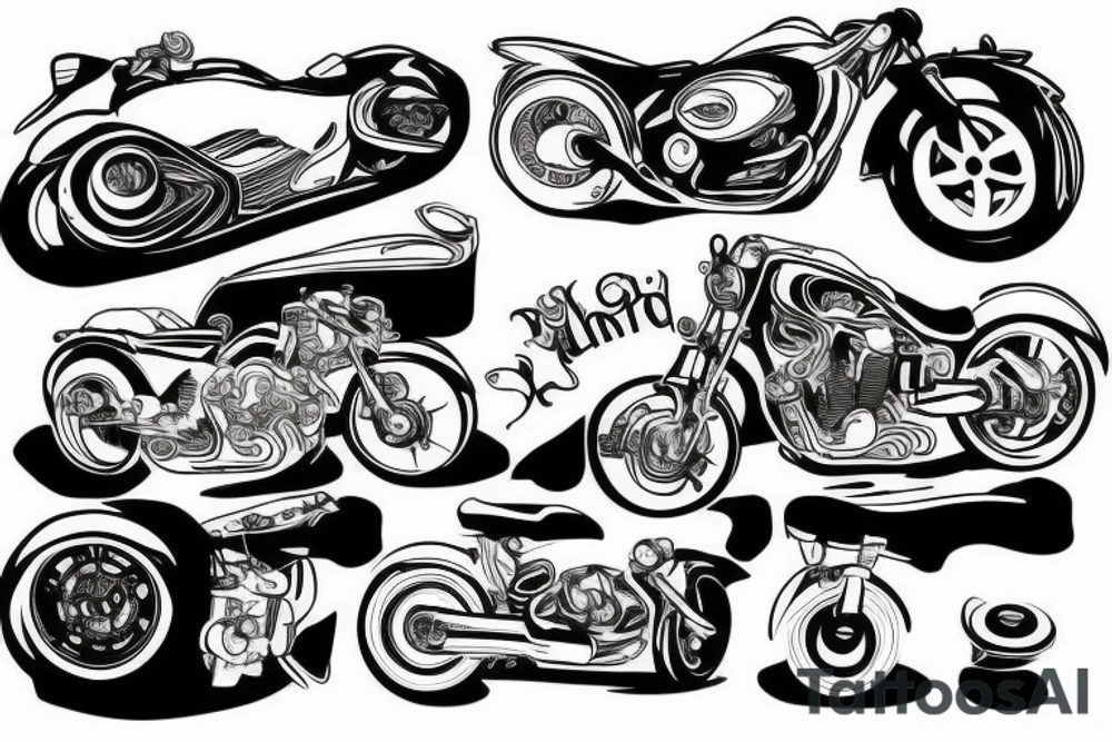 engine, car, motorcycles tattoo idea