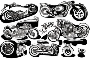 engine, car, motorcycles tattoo idea