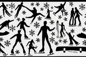 Man ice skating on a frozen river tattoo idea