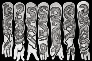 skeleton hand with snake wrapped around it tattoo idea