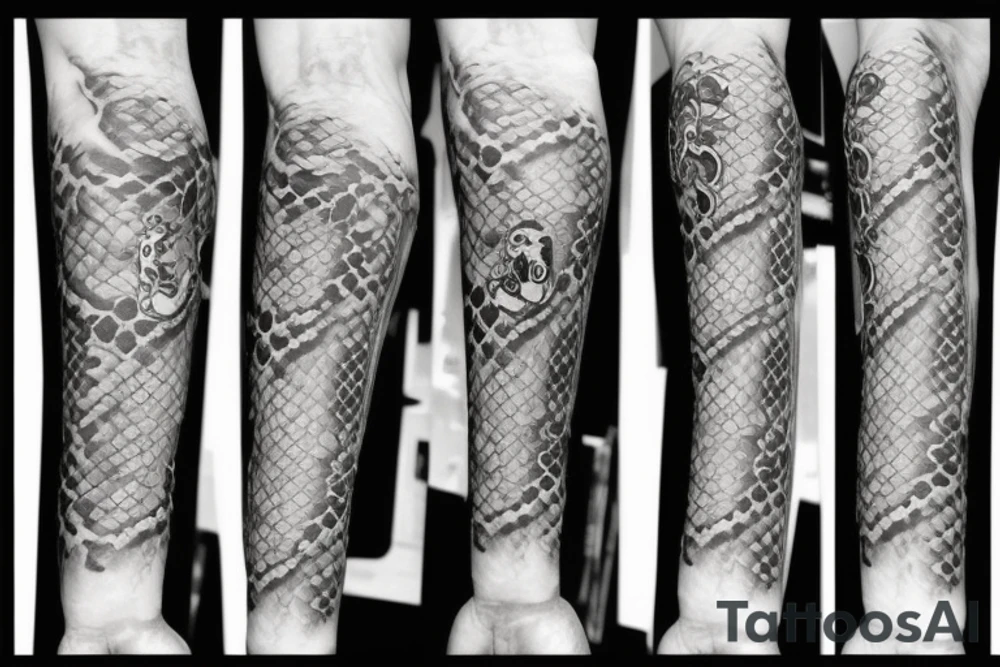 skeleton bone hand with a snake wrapped around it tattoo idea