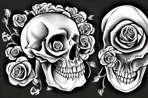 skull head with a rose inside of the skull head tattoo idea