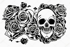 skull head with a rose inside of the skull head tattoo idea
