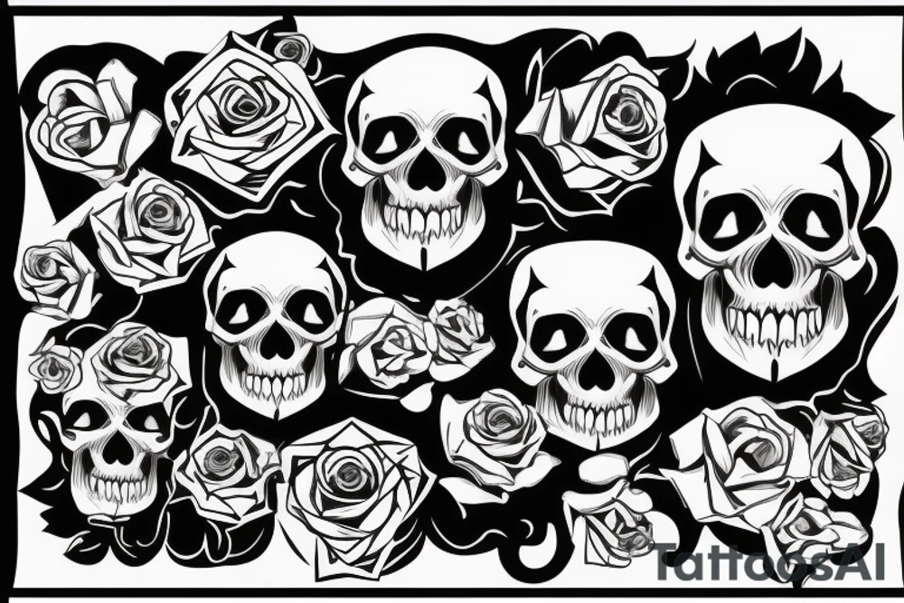 skull head with a rose inside of the skull head tattoo idea