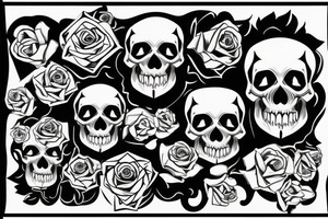 skull head with a rose inside of the skull head tattoo idea