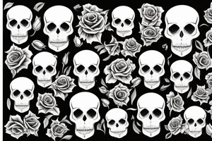 one skull head with a rose inside of the skull head tattoo idea