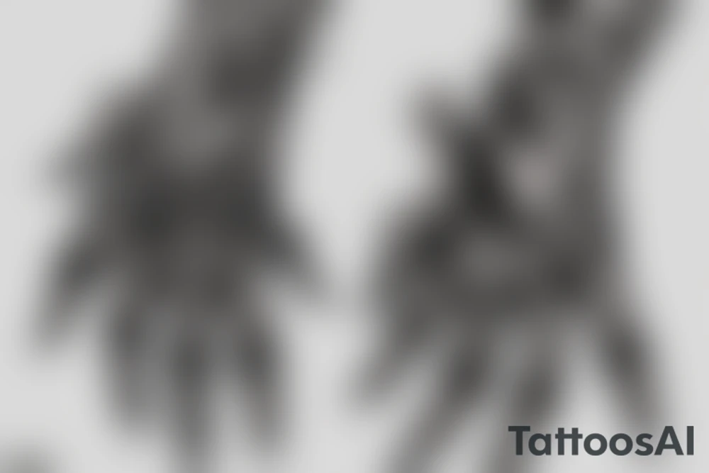 snake wrapped around a skeleton hand tattoo idea