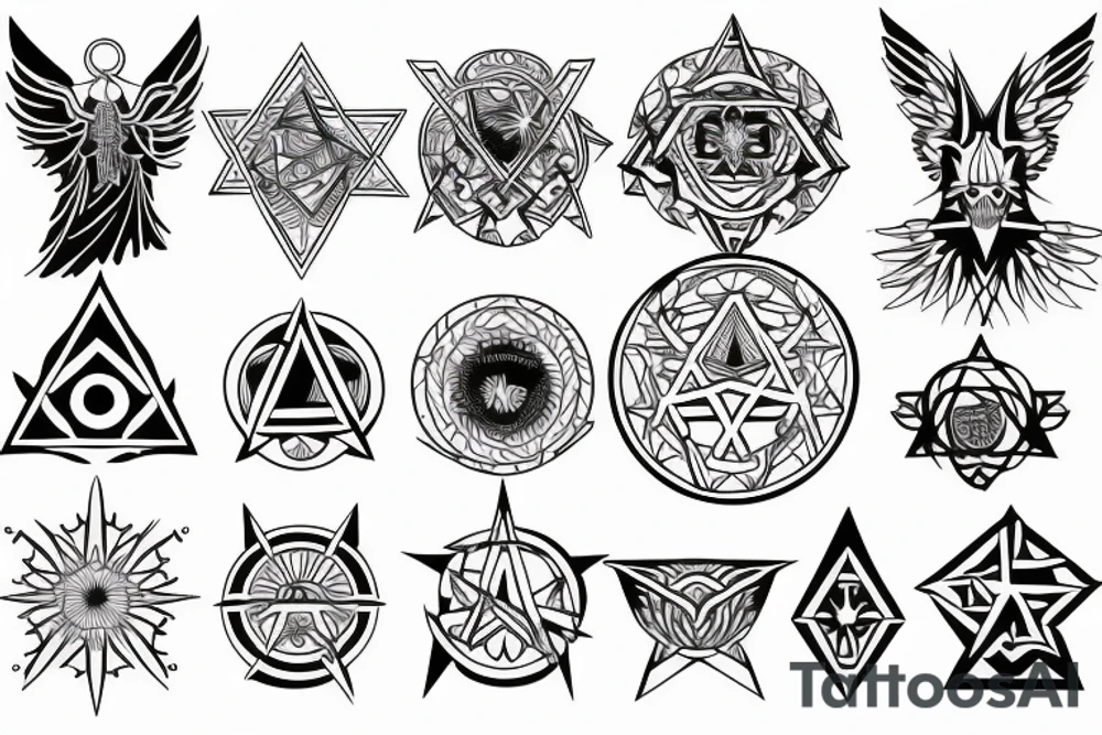 Hermetic, angelic, occult tattoo idea