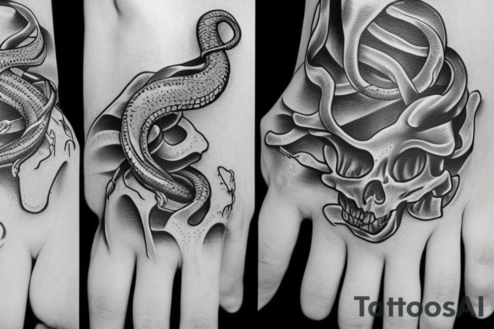 snake wrapped around a skeleton hand with no arm tattoo idea snake wrapped around a skeleton hand with no arm tattoo idea