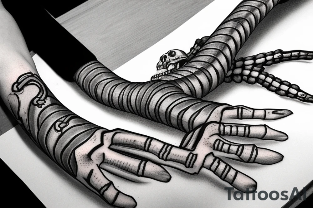 snake wrapped around a skeleton hand with no arm tattoo idea snake wrapped around a skeleton hand with no arm tattoo idea