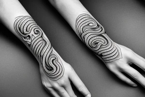a snake wrapped around a skeleton hand with no arm tattoo idea