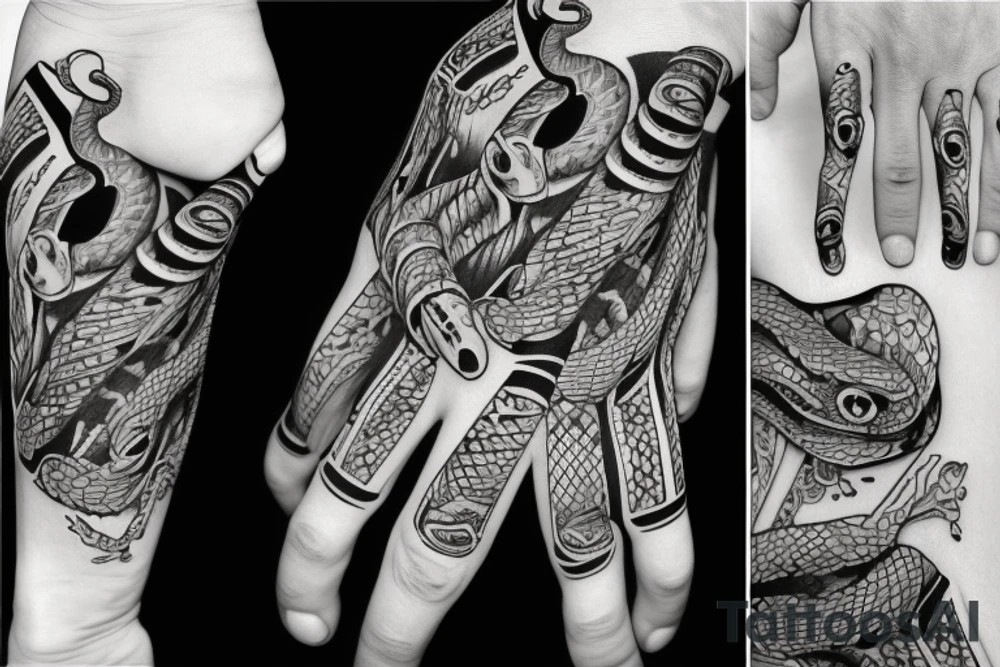 a snake wrapped around a skeleton hand with no arm tattoo idea a snake wrapped around a skeleton hand with no arm tattoo idea