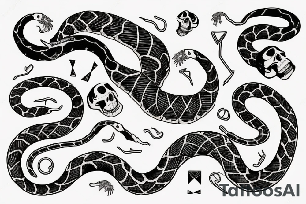 a snake wrapped around a skeleton hand with no arm tattoo idea a snake wrapped around a skeleton hand with no arm tattoo idea
