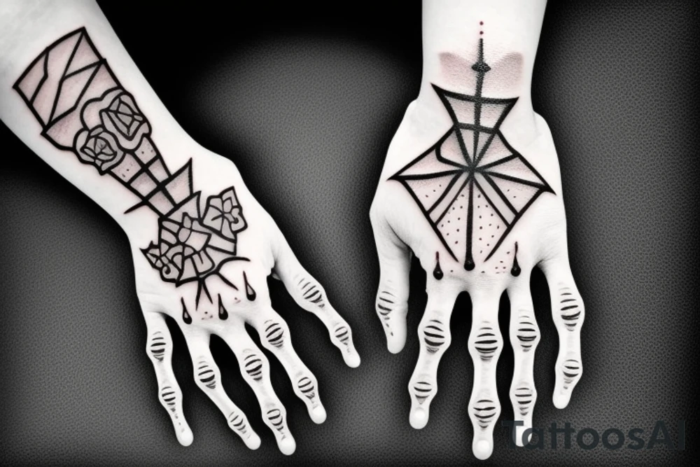 skeleton hand tattoo idea