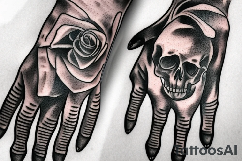 skeleton hand tattoo idea