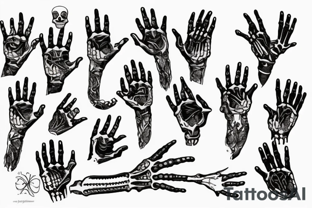 skeleton hand tattoo idea