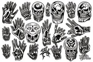hand of bones tattoo idea