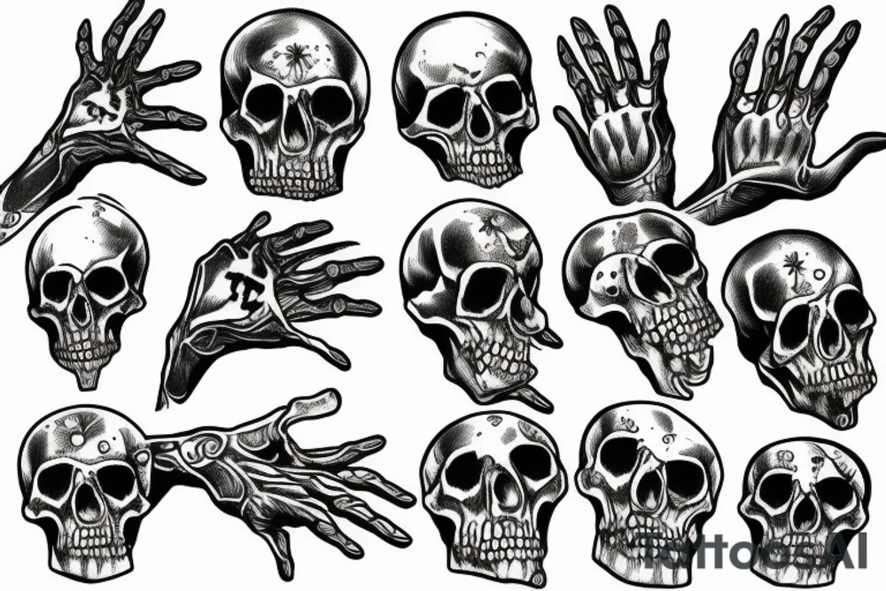 hand of bones tattoo idea