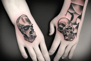hand of bones tattoo idea