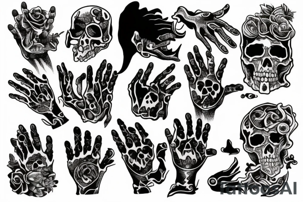 hand of bones tattoo idea