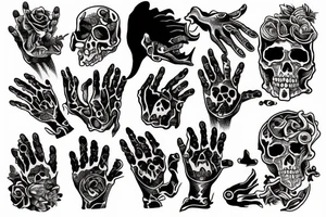 hand of bones tattoo idea