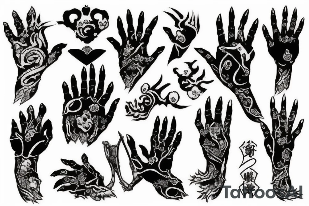 hand of bones tattoo idea