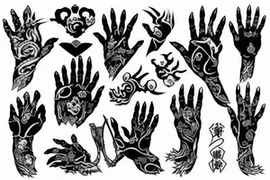 hand of bones tattoo idea