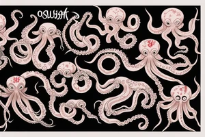 Octopus black and red tattoo idea