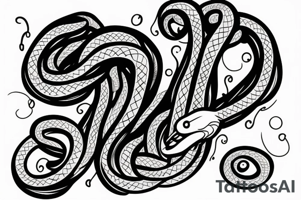 hand with snake around it tattoo idea