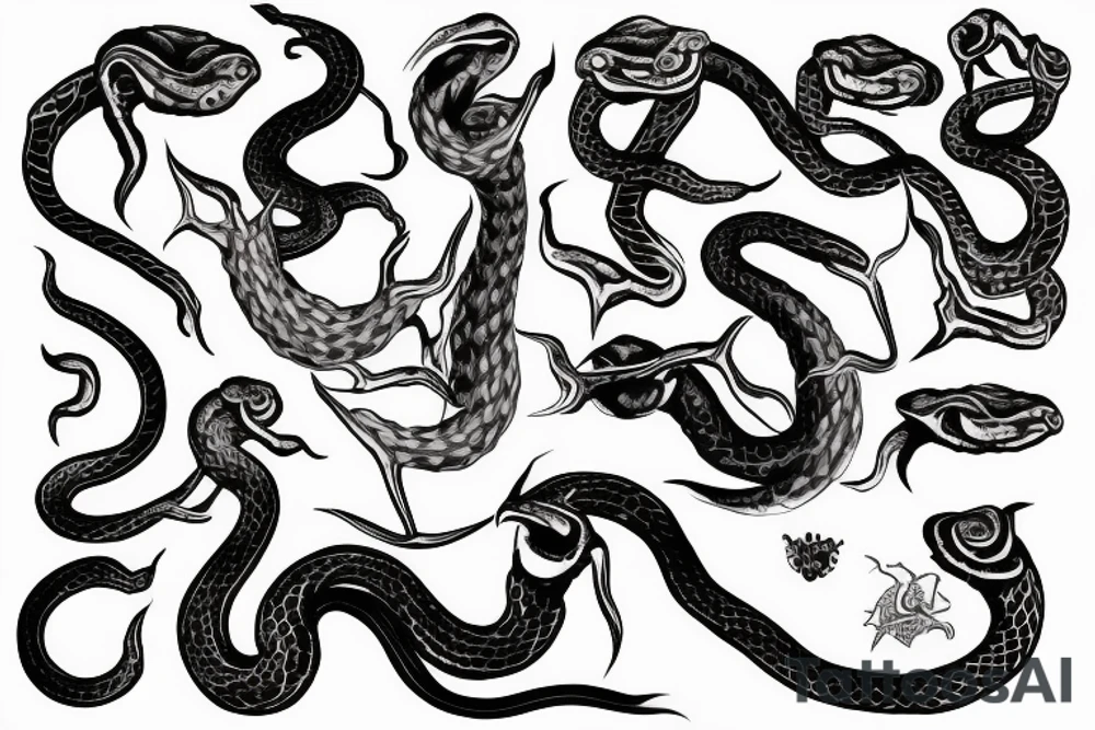 hand with snake around it tattoo idea
