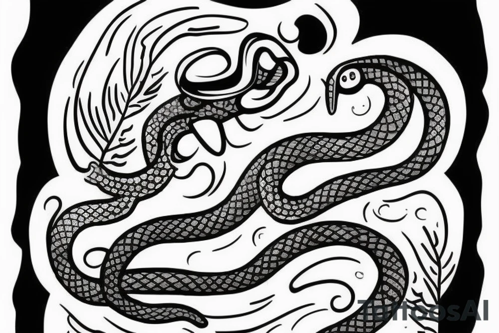 hand with snake around it tattoo idea