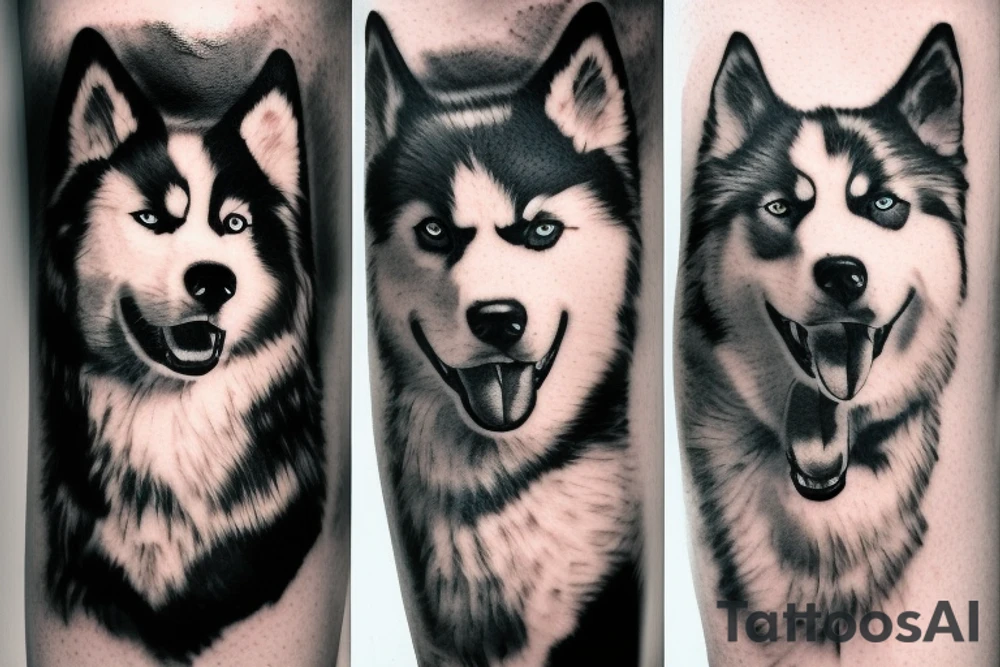 a husky and border collie drawn by yoji shinkawa tattoo idea
