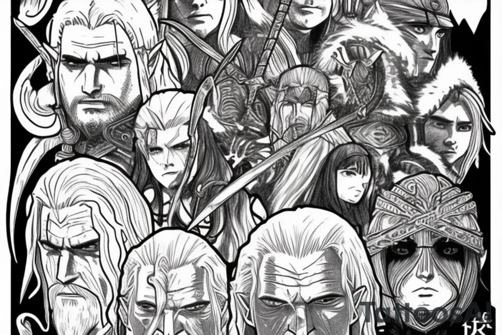 Lord of the rings witcher berserk naruto skyrim tattoo idea