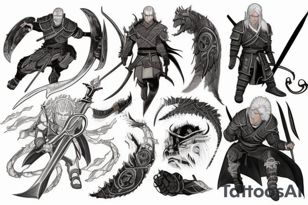 Lord of the rings witcher berserk naruto skyrim tattoo idea