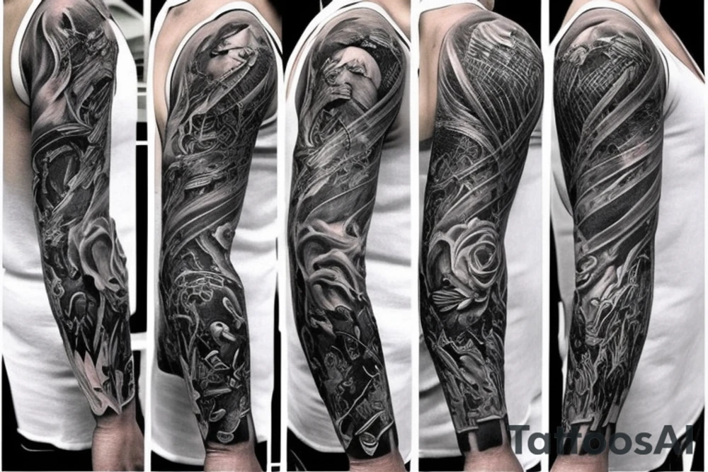 I want a full sleeve tattoo using devil and god tattoo idea I want a full sleeve tattoo using devil and god tattoo idea