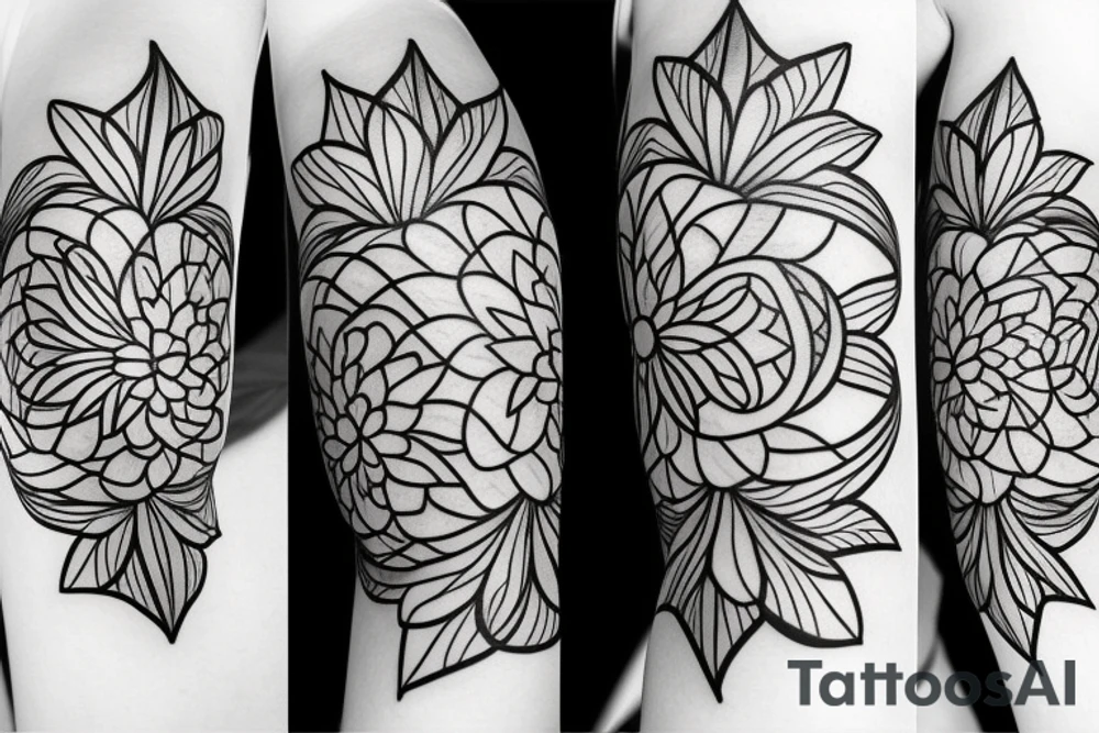 ornamental sunflower tattoo idea
