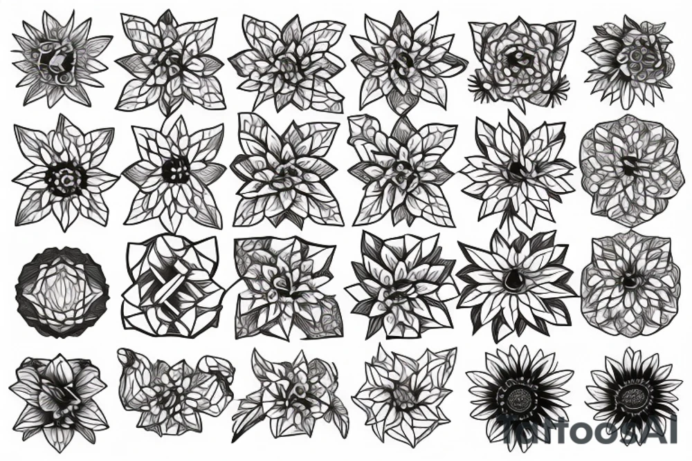 ornamental sunflower tattoo idea