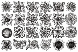 ornamental sunflower tattoo idea