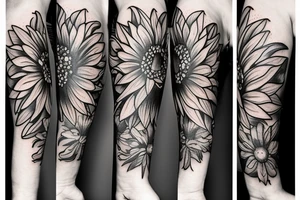 ornamental sunflower tattoo idea