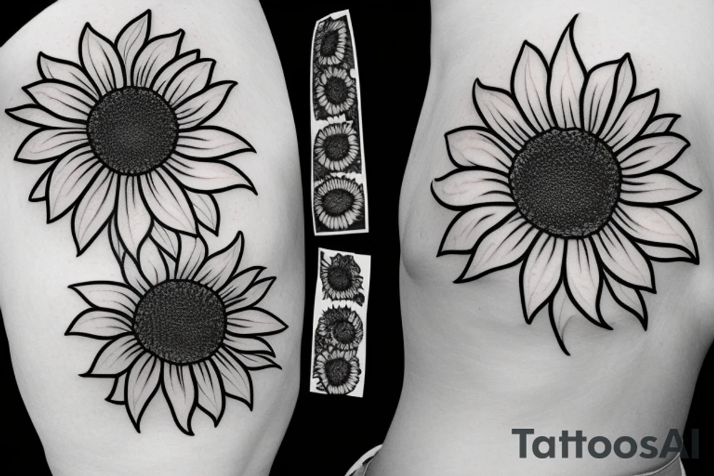 ornamental sunflower tattoo idea