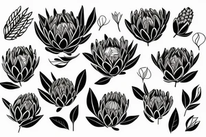 king protea flower tattoo idea