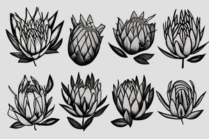 king protea flower tattoo idea