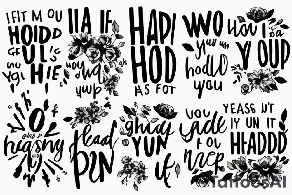 If I could learn how to hold my head up
Maybe life wouldn't seem like it's passing me by
If I could give myself what I give to you
Then maybe I'd find strength to hold on to tattoo idea