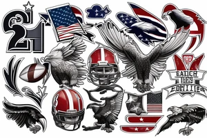 Patriotic, eagles, football, American tattoo idea